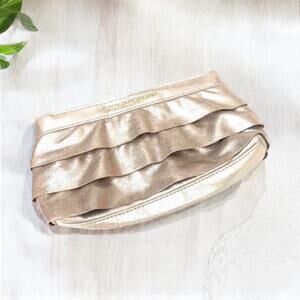 VICTORIA’S SECRET Evening Bag Clutch Metallic Ruffles Glitter Shimmer EUC 9-5
